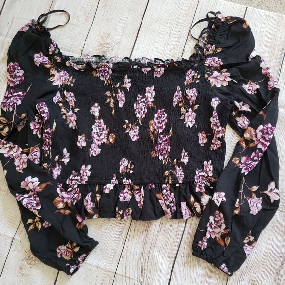 WILD FABLE floral bustier off shoulder blouse - Picture 6 of 9